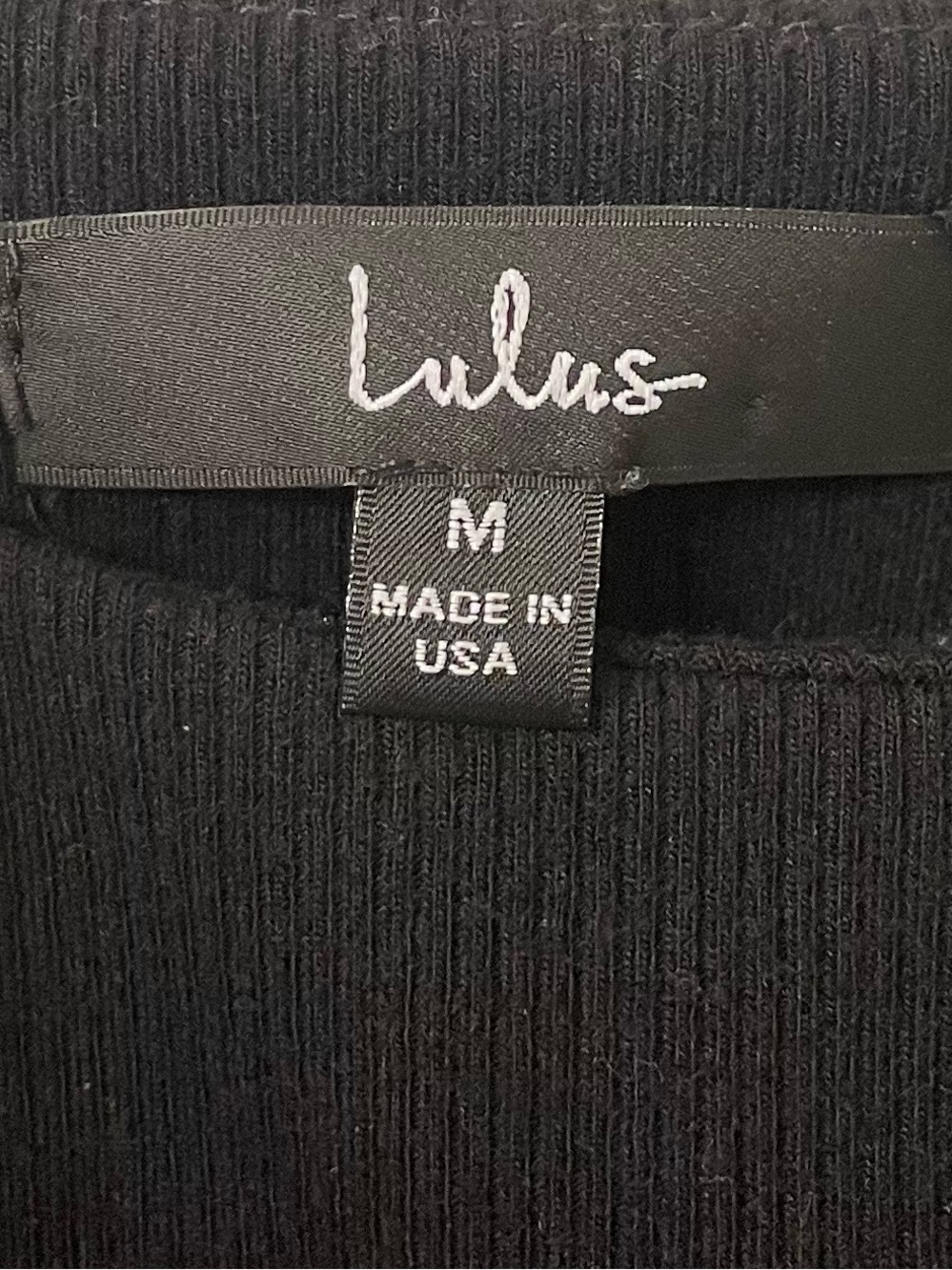 Lulus Over and Over Black Ribbed Drawstring Ruched Bodycon Dress, Medium - Picture 6 of 8